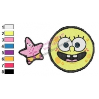 SpongeBob and Patrick Embroidery Design